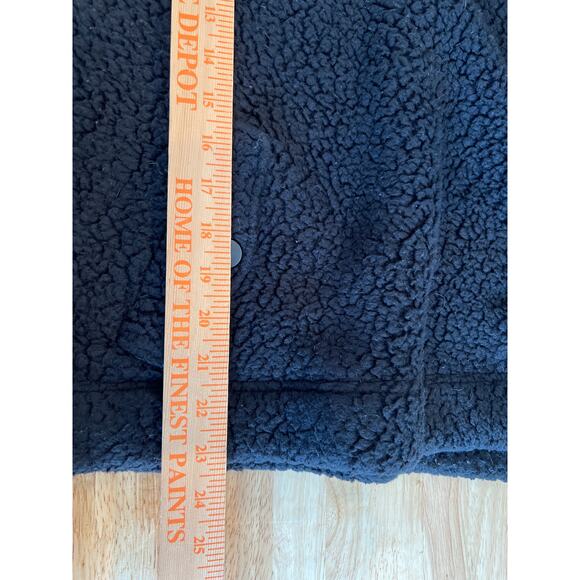 J Crew Snap-Collar Sherpa Sweatshirt in Polartec® Fleece Black Women's S - Picture 10 of 10